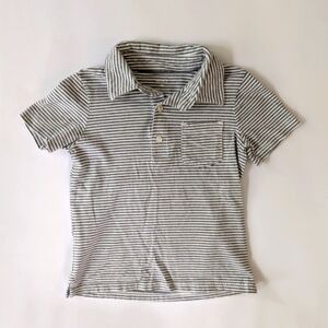 Carter's Gray and White Polo Shirt Classic Striped Design